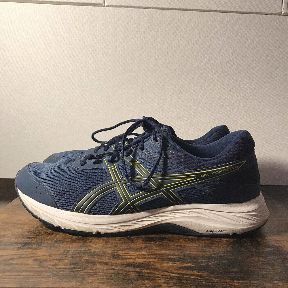 Size 11.5- ASICS GEL-Contend 6 Grand Shark Vibrant Yellow pre -owned